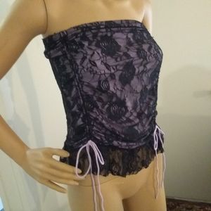 Lavender & Black Lace Top